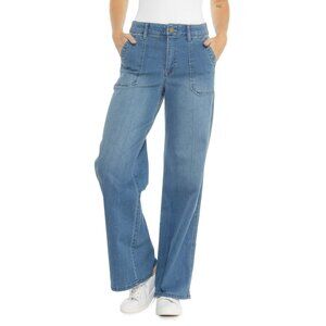 NEW Democracy AbTechnology Skyrise Pork Chop Pocket Denim Jeans Wide Leg 1125 3S
